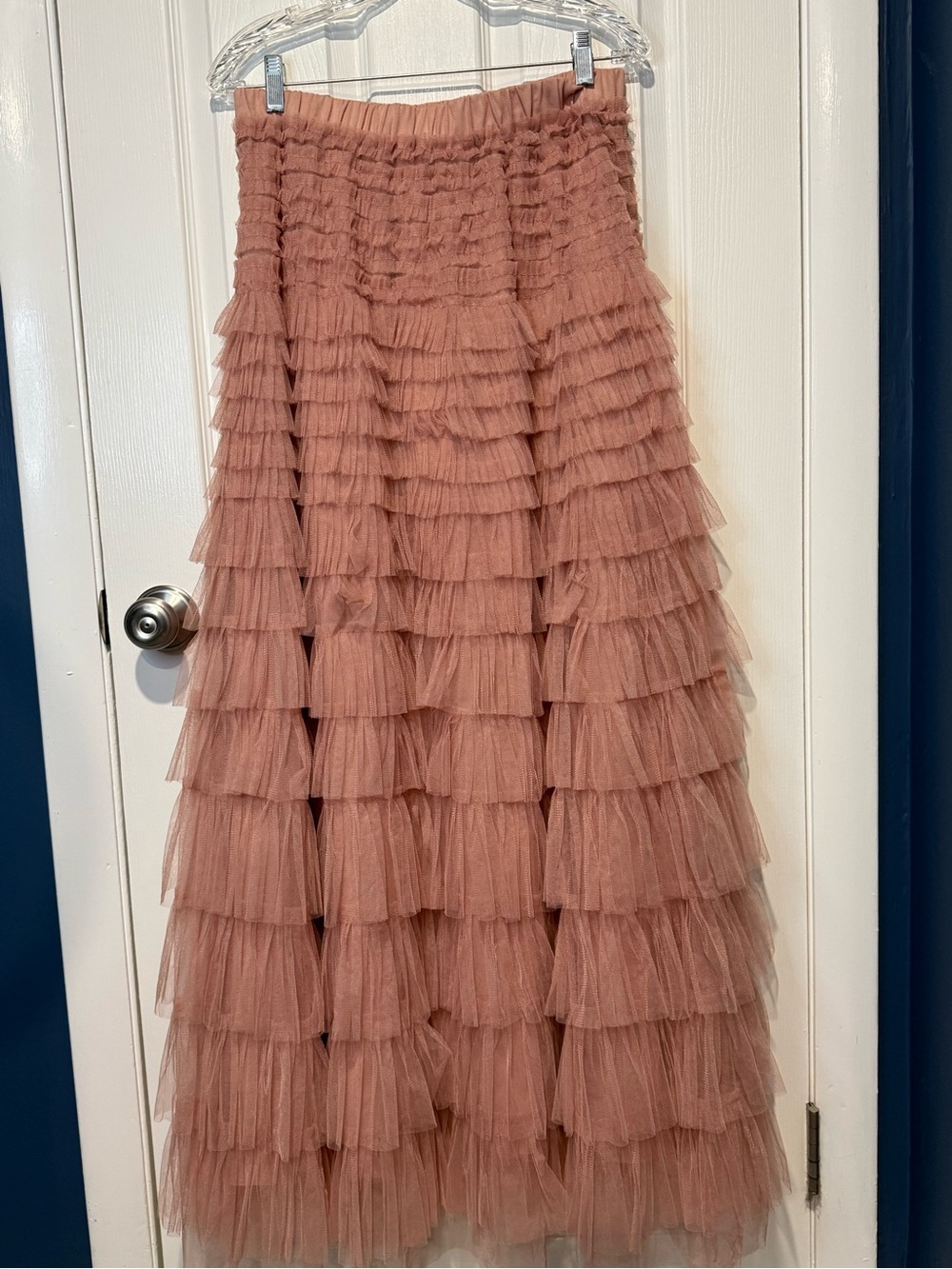 Twin-Set Layered Rose Tulle Maxi Skirt